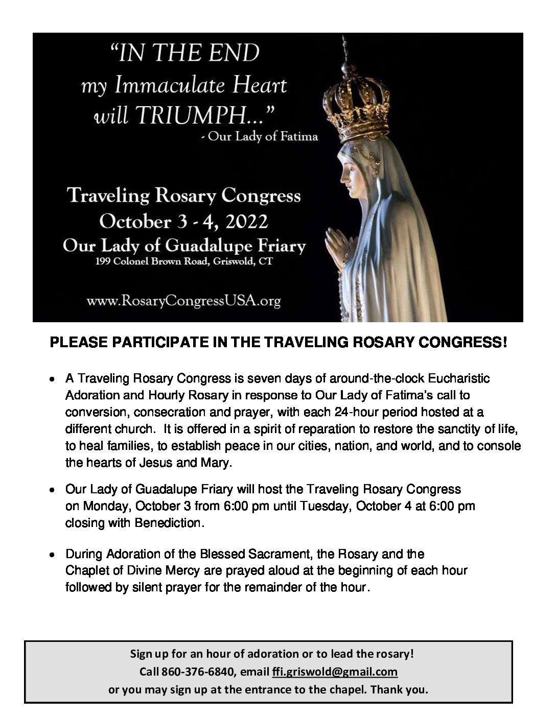 2022 Publicity flyer Friary